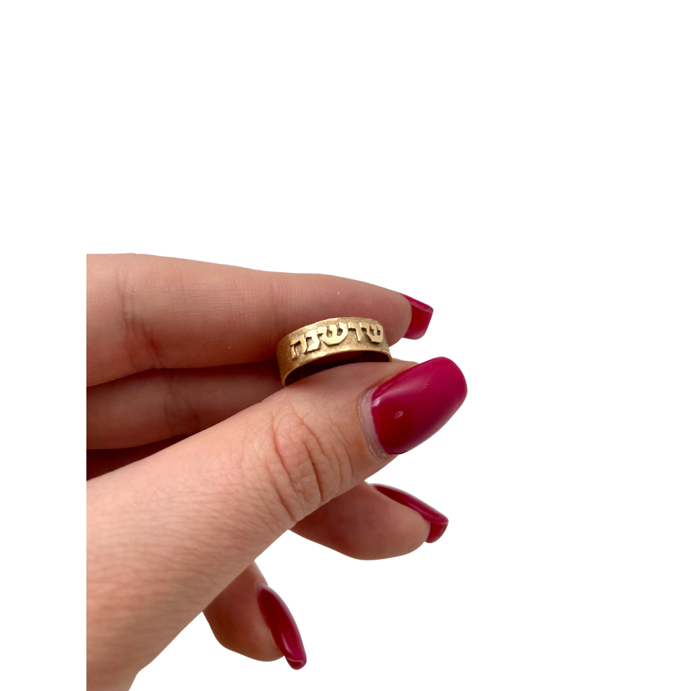 14k Gold Brushed Name Ring