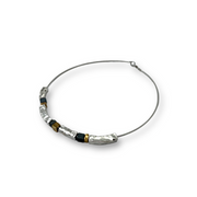 Silver and Gold Plated Pipe Necklace - Electroforming