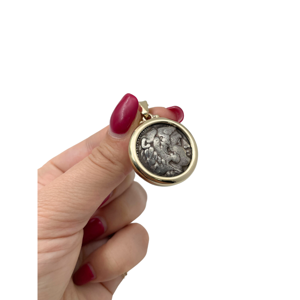 14K Gold Alexander the great pendant