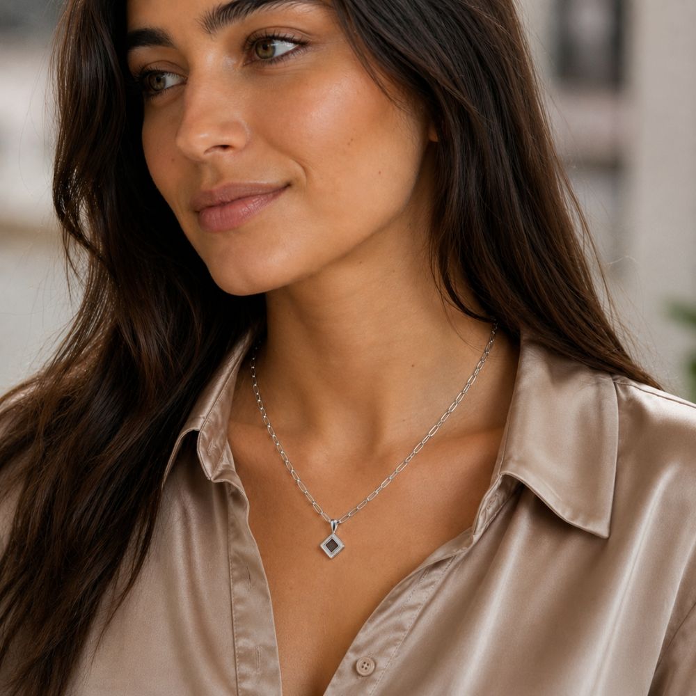Paperclip Chain Jewish Nano Bible Necklace in 925 Sterling Silver