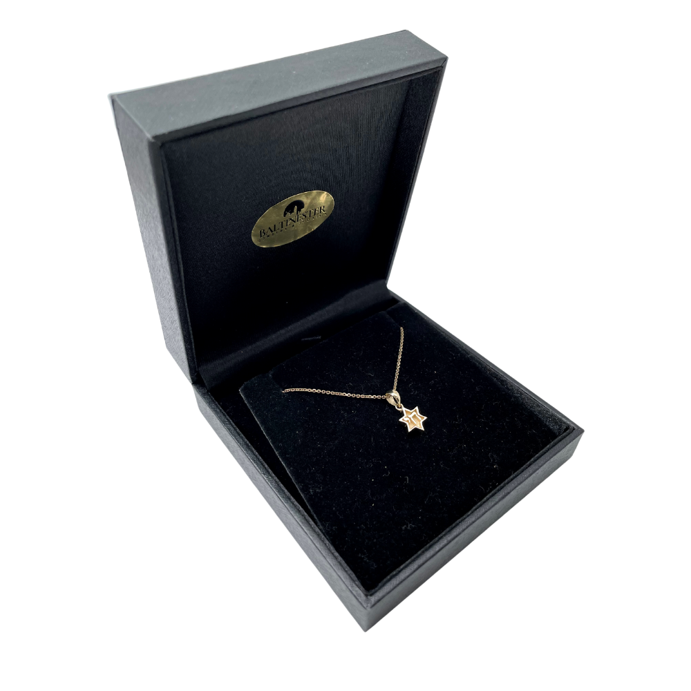 Dainty Chai Star of David Pendant in 14K Gold