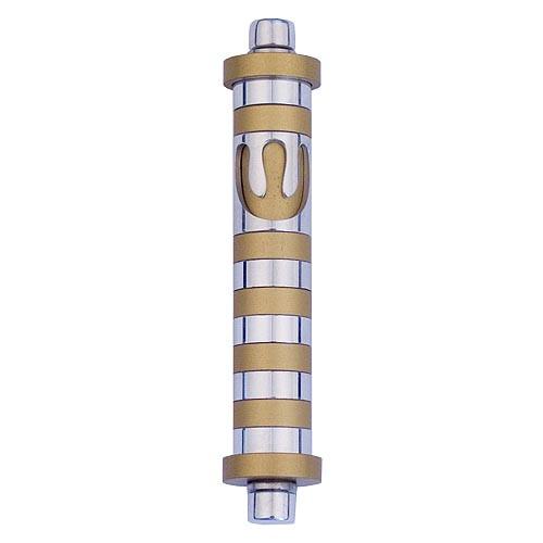 Aluminum Striped Mezuzah (Small)