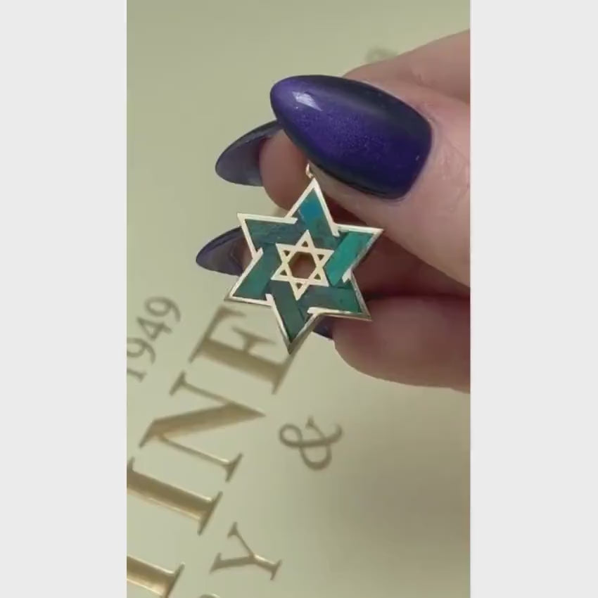 Load video: Eilat Star of David Pendant in 14K Gold