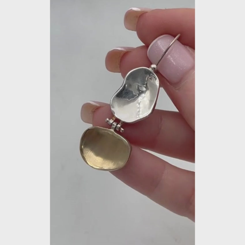 Load video: Nugget Earrings - Jerusalem stone inspired style in Silver and Gold