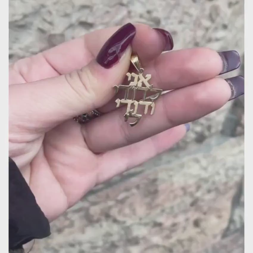 Load video: 14K Gold Ani L'dodi Pendant
