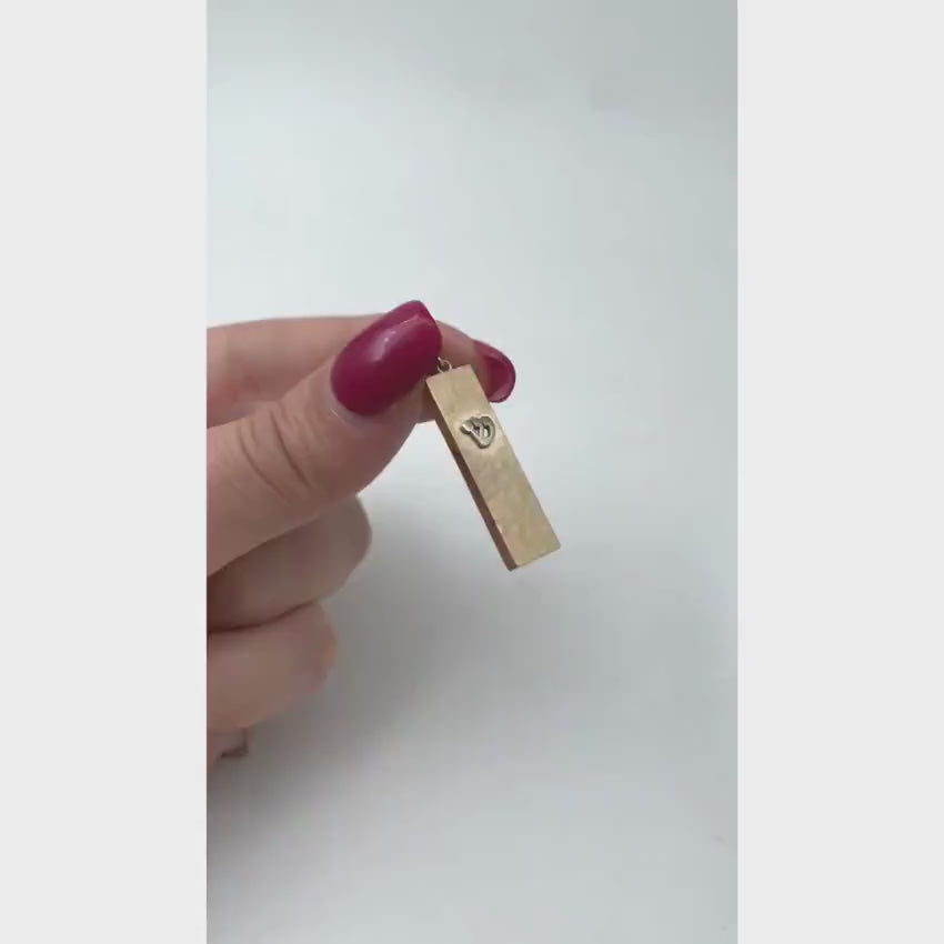 Load video: Mezuzah Pendant with Shin in 14k Gold