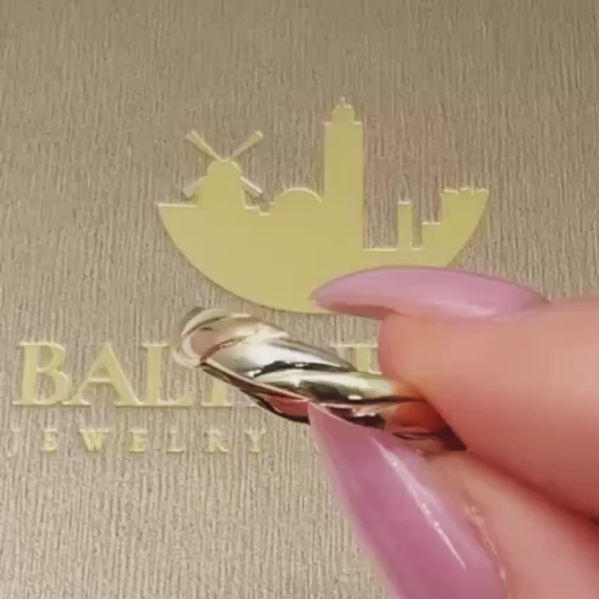 Load video: 14K Tri-Color Gold Twisted Wedding Ring Braided Band