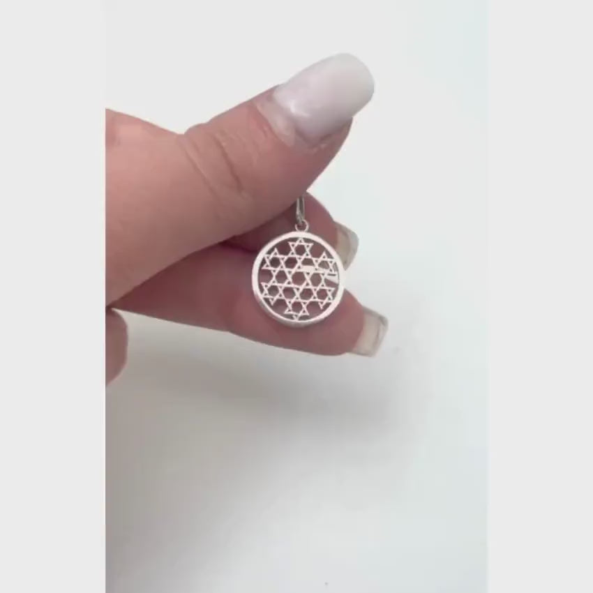 Load video: Star of David Medallion Pendant in 14K Gold