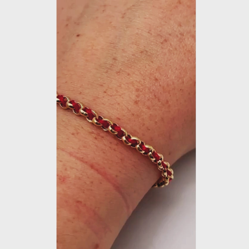 Load video: Kabbalah Protection Bracelet with Red String in 14k Gold