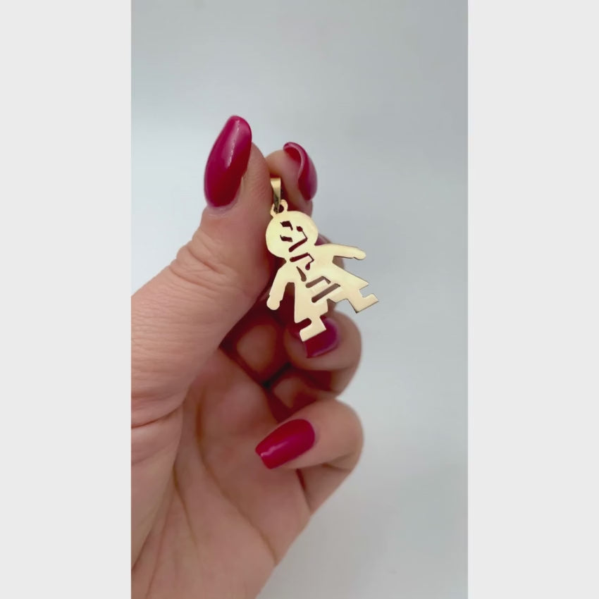 Load video: 14k Gold Boy Name Pendant