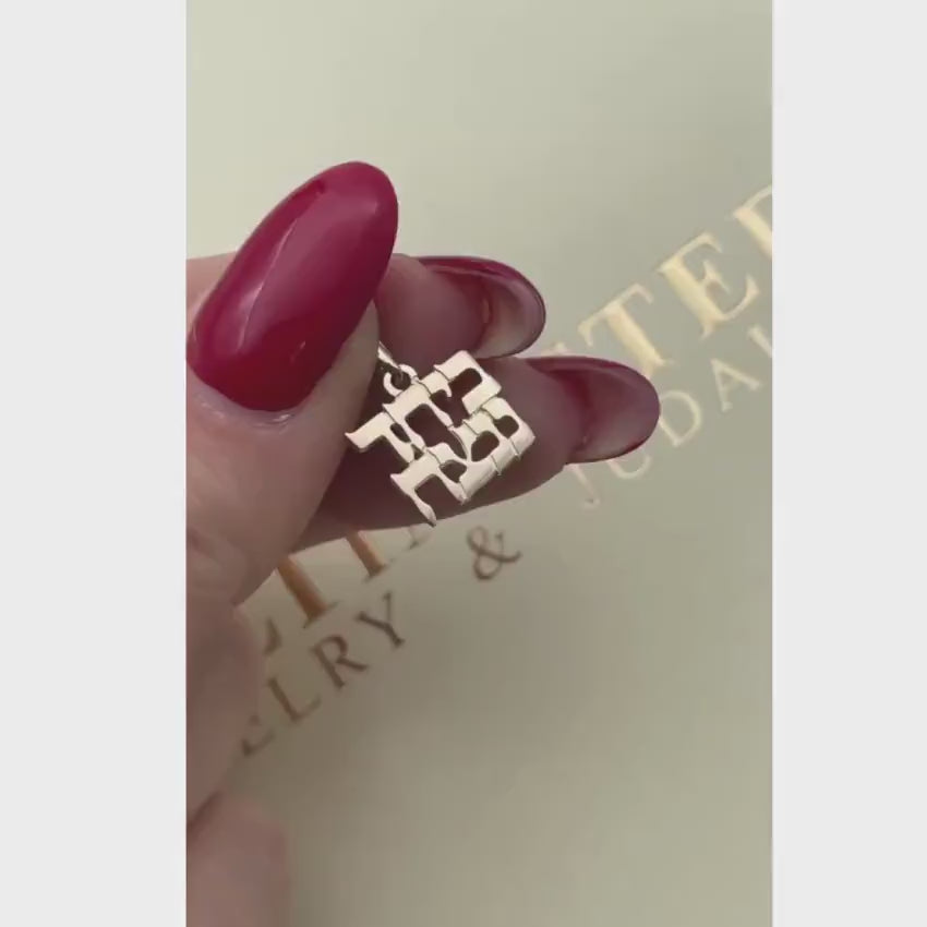 Load video: Together We Will Win Hebrew Pendant in 14K Gold - Support Israel