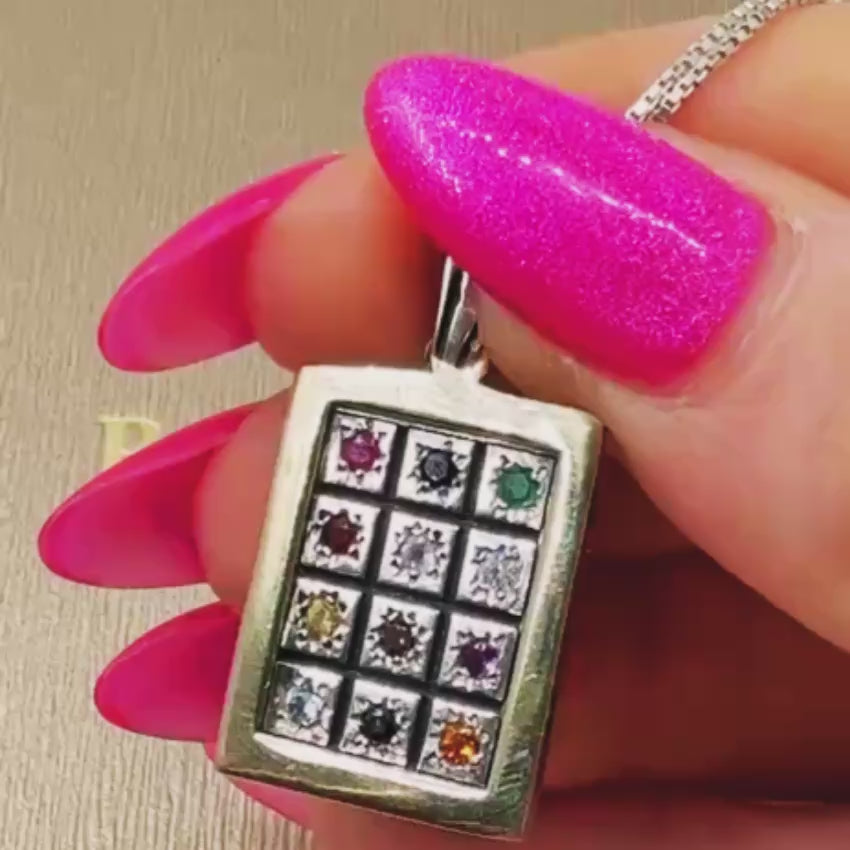 Load video: Hoshen Pendant Necklace in Sterling Silver &amp; 9K Gold
