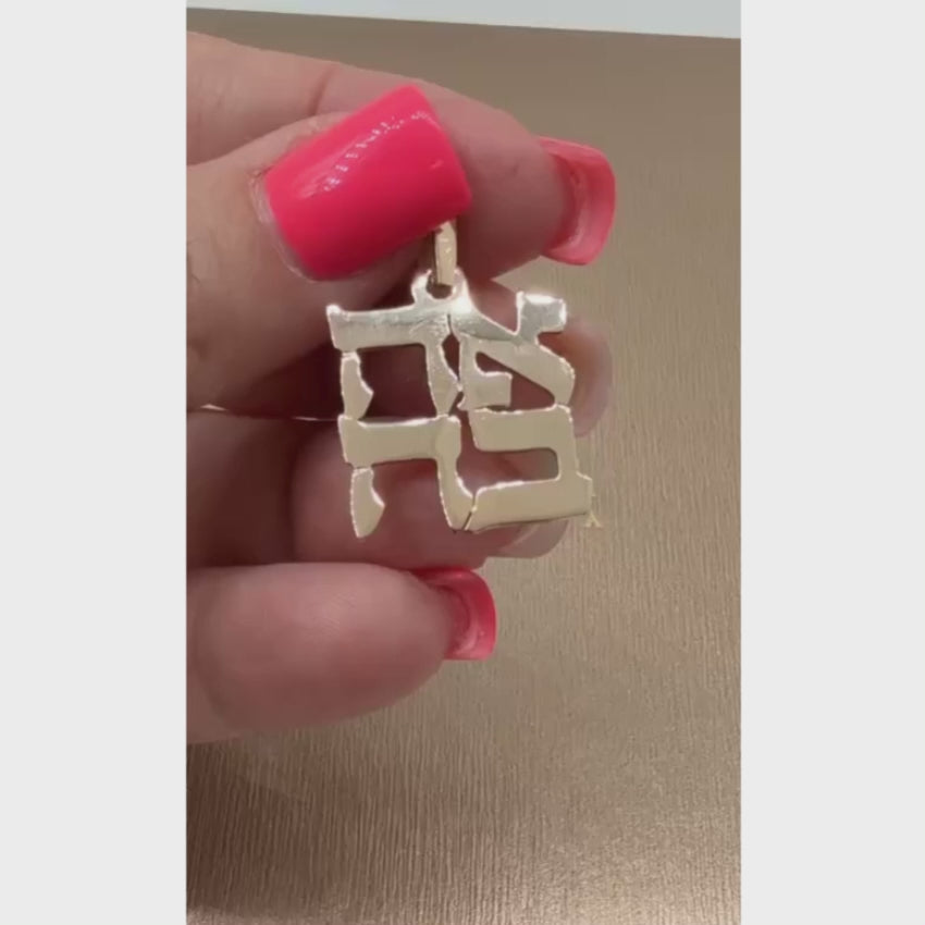 Load video: Ahava Pendant Double Thickness in 14k Gold