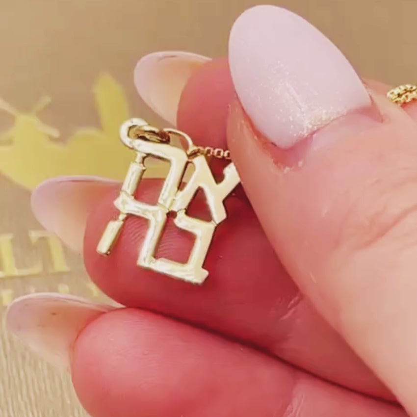 Load video: Ahava Love Necklace in Gold Plated Silver
