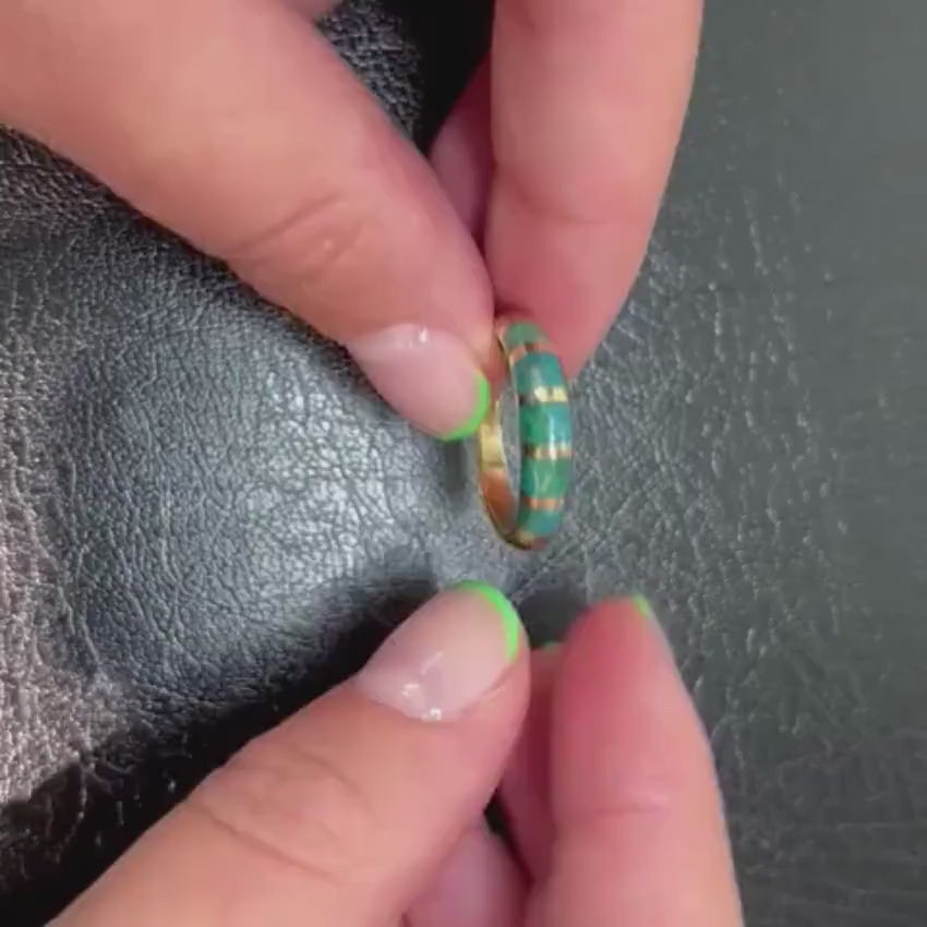 Load video: Eilat Stone Ring - 14k Gold - Striped