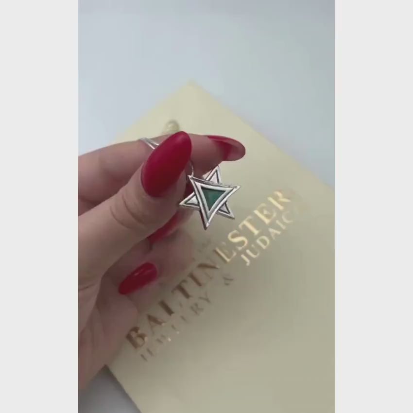 Load video: Star of David Necklace - Eilat Stone Artistic Silver