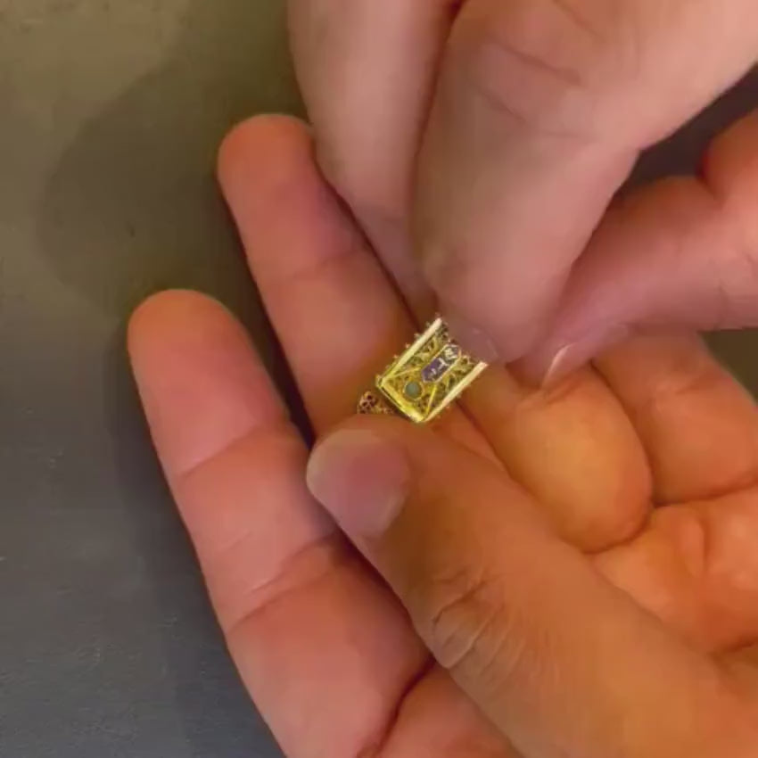 Load video: 14K Gold Filigree Torah Mezuzah Pendant