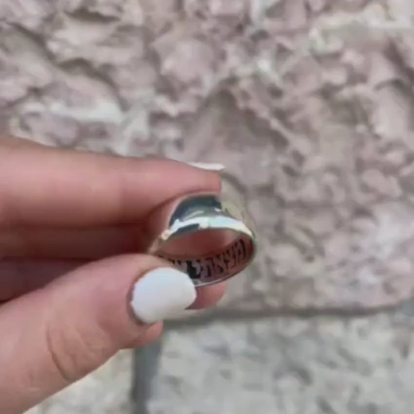 Load video: Mystery Ani L'dodi Sterling Silver Hebrew Wedding Ring