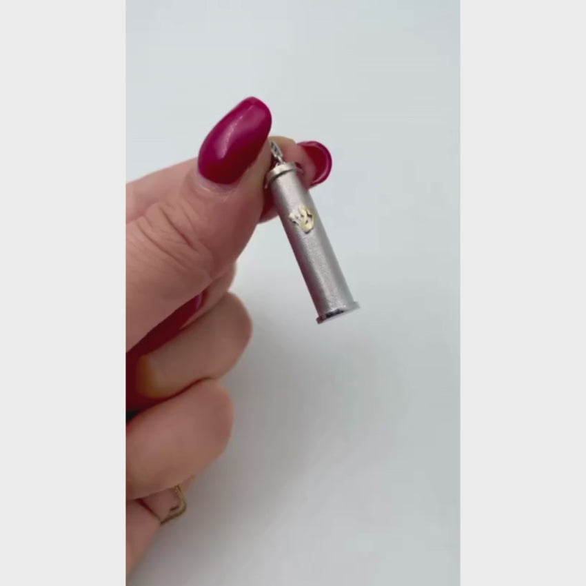 Load video: Mezuzah Protection Pendant with Shin -14K Two tone Gold