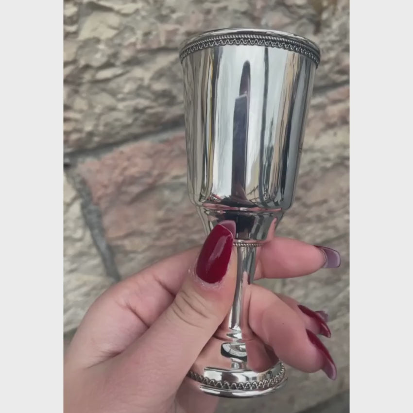 Load video: Kiddush Cup - Neftali Classic Silver