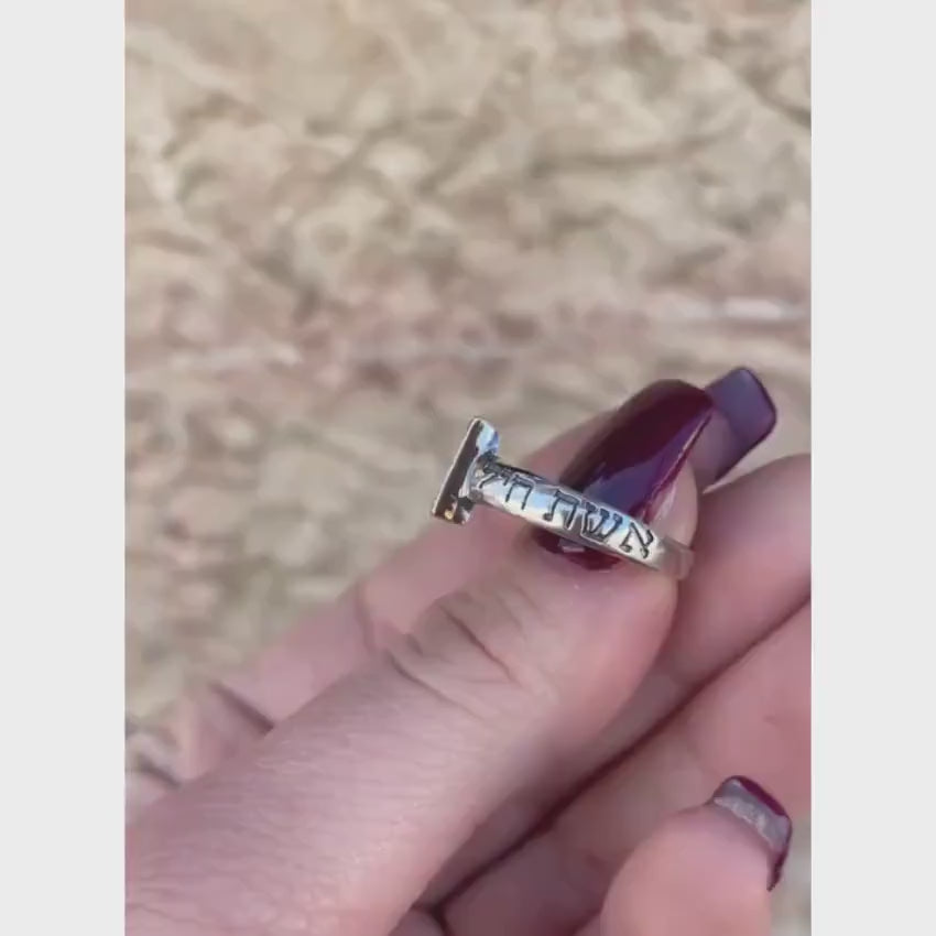 Load video: Woman of Valour Kabbalah Ring 14K Gold and Silver