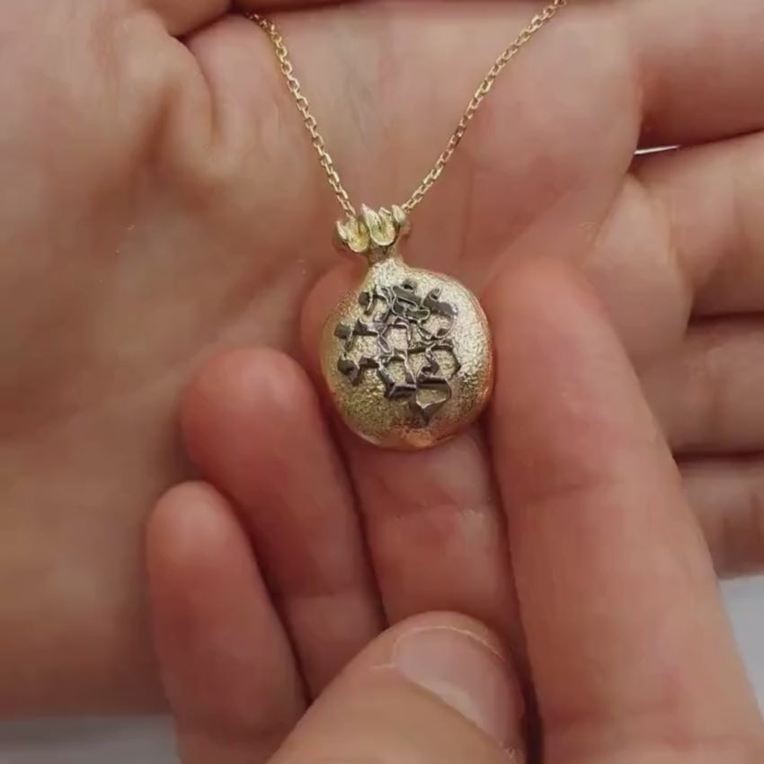 Load video: Pomegranate Ani LeDodi Pendant Two Tone 14k Gold
