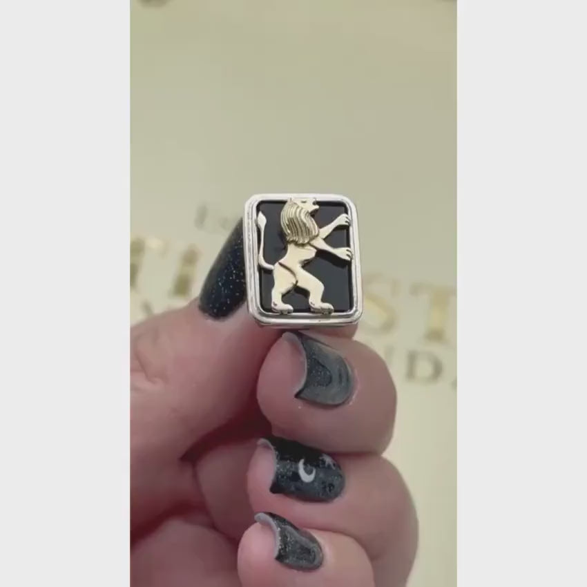 Load video: Sterling Silver 14k Rose Gold Lion of Judah Cufflinks