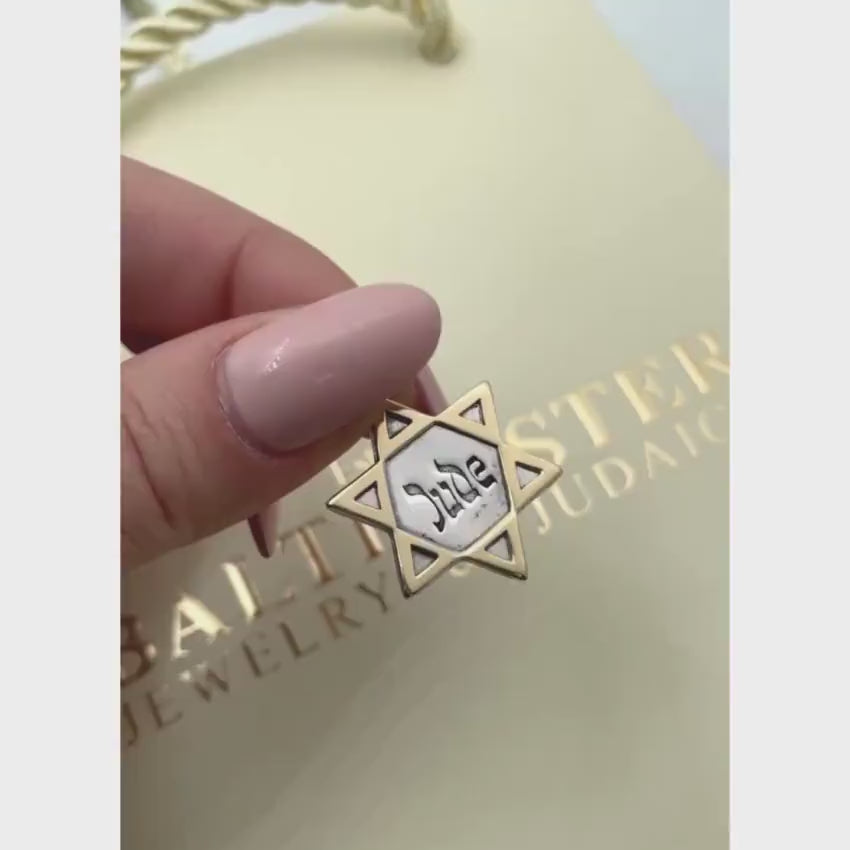 Load video: Star of David Jude Never Again October 7 Pendant in 14K Gold