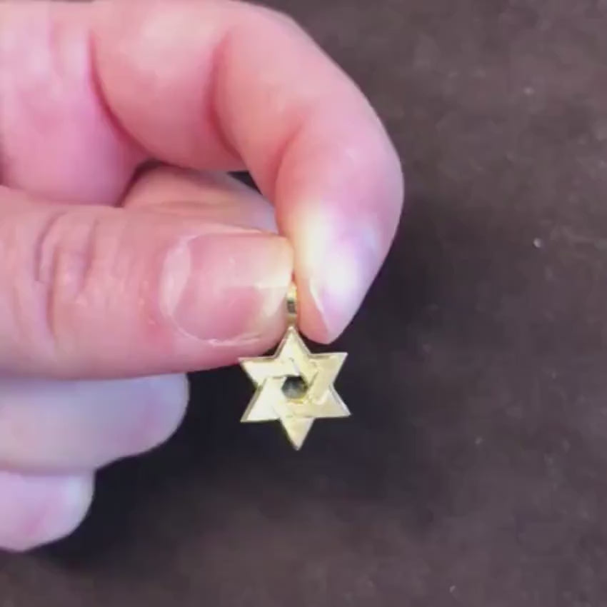 Load video: Star of David Pendant -18k Gold Dual Layered