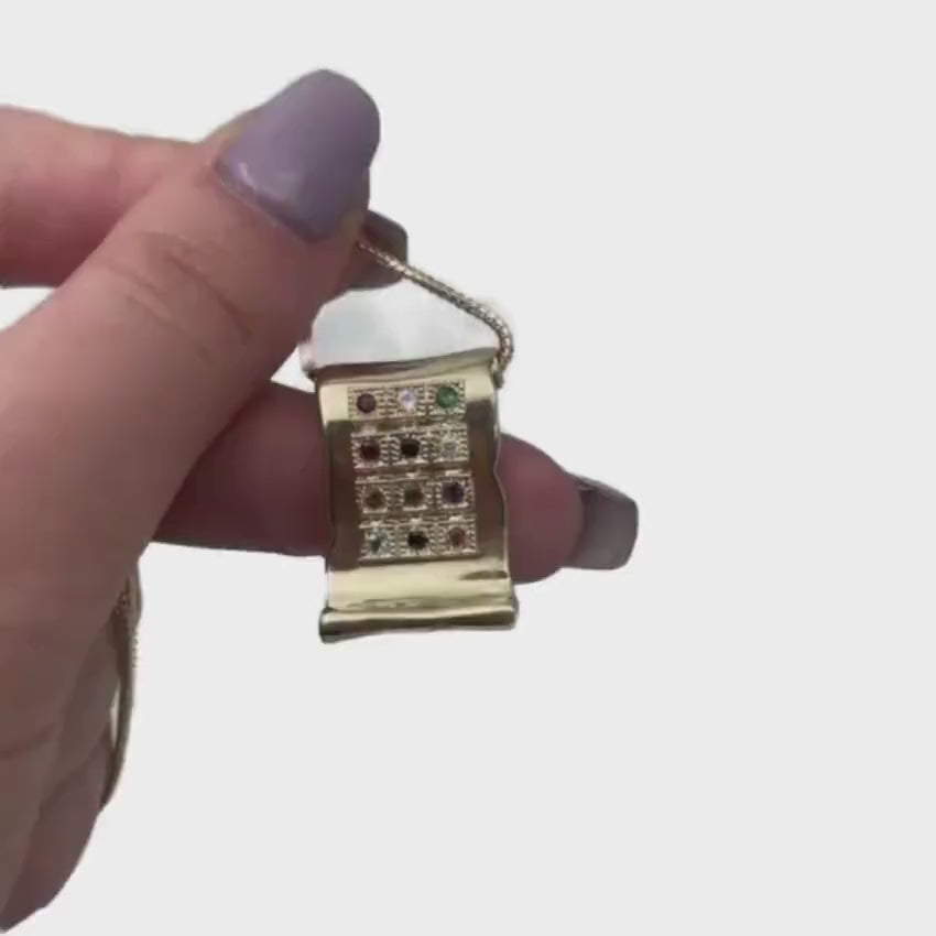 Load video: Hoshen Scroll Pendant in 14K Gold