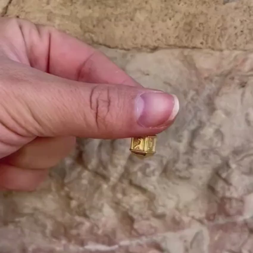 Load video: 14k Gold Two Tone Hanukkah Dreidel Charm Pendant