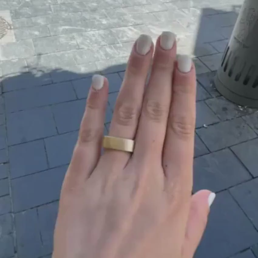 Load video: 14k Brushed Yellow Gold Kabbalah Wedding Ring