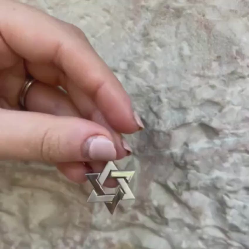 Load video: Interwoven Star of David Pendant in 14K Gold