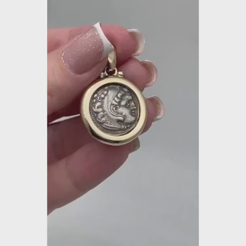 Load video: Authentic Alexander Coin in 14K Gold Pendant