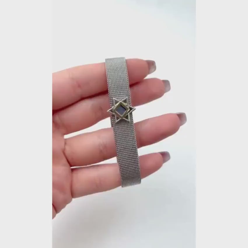 Load video: Star of David Bracelet with Nano Bible