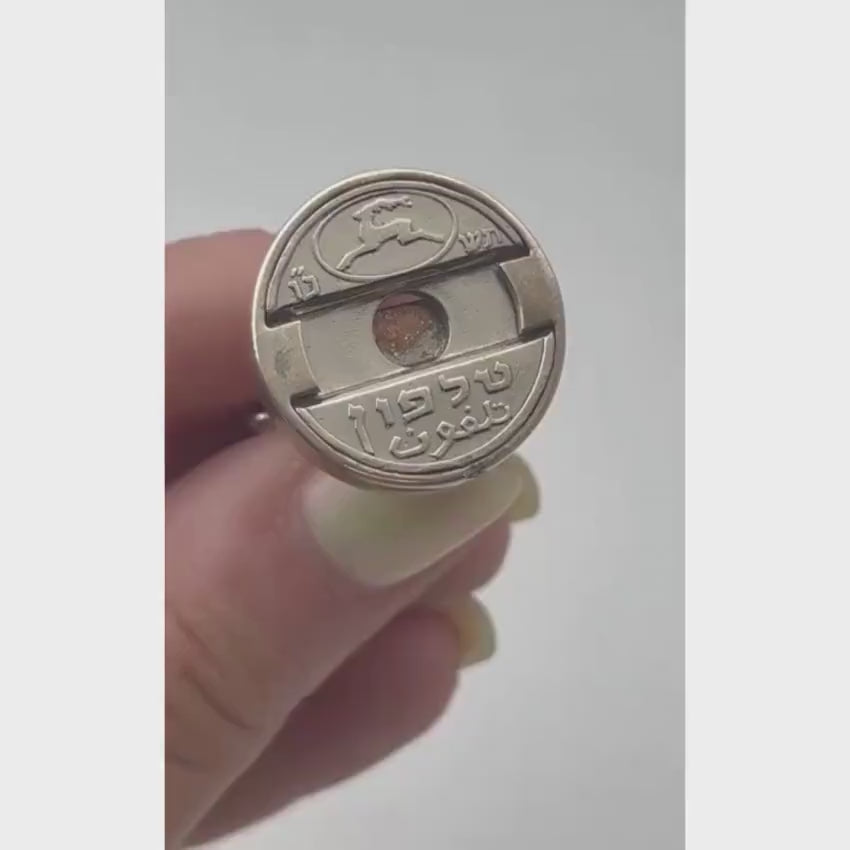Load video: Vintage Israeli Phone Token Cufflinks