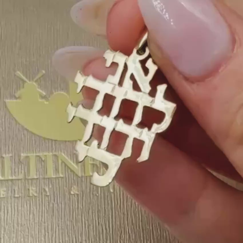Load video: 14K Gold Ani L'dodi Pendant