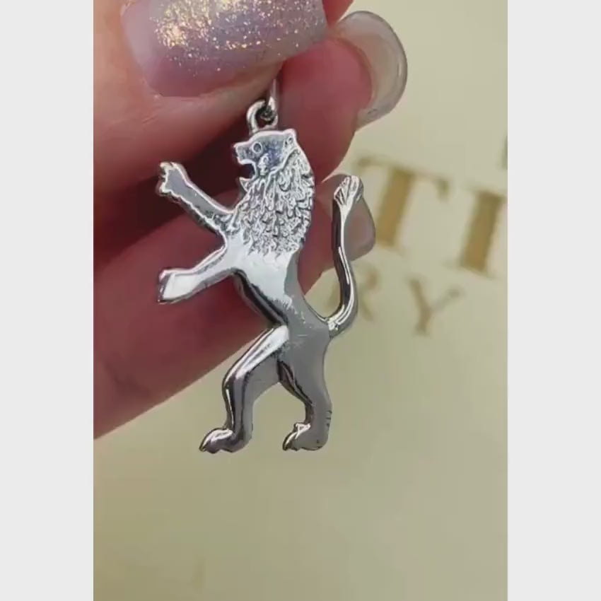 Load video: Rising Lion of Judah Pendant in Sterling Silver