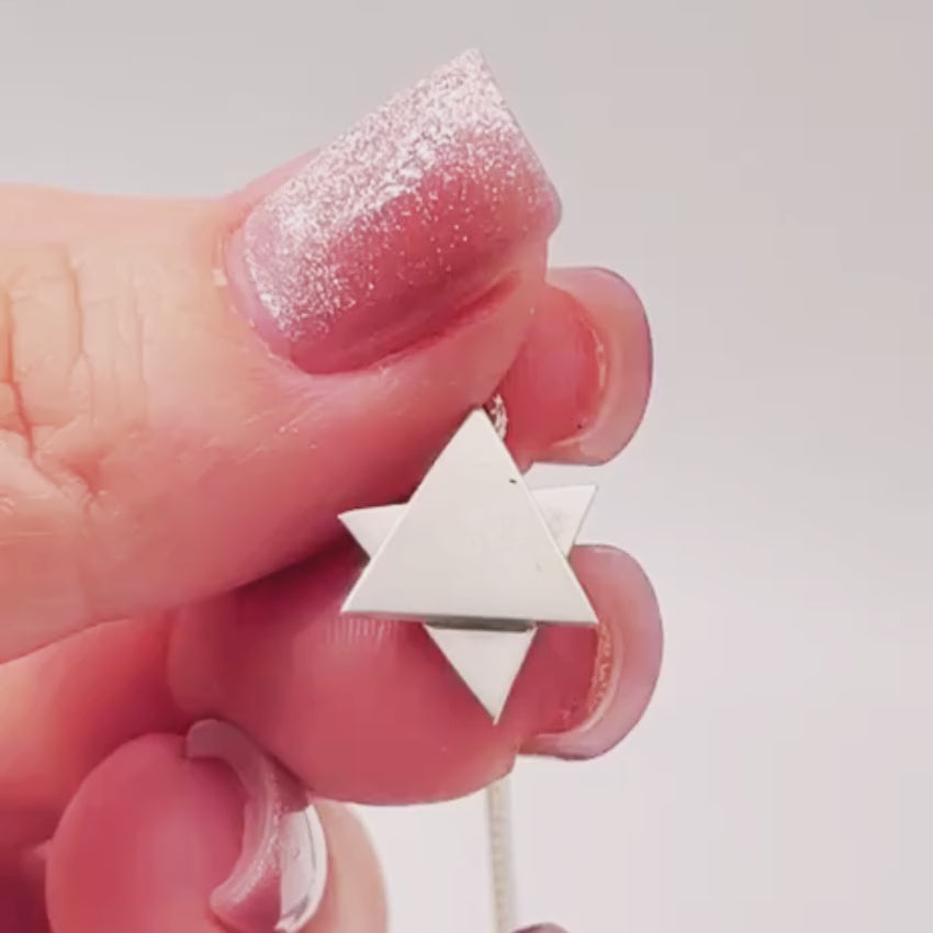 Load video: Star of David Necklace in Sterling Silver Movable Triangle