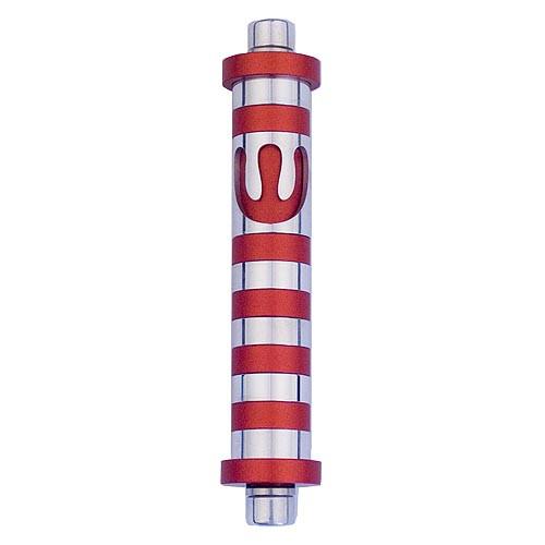Aluminum Striped Mezuzah (Small)
