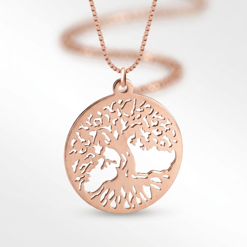 Tree of Life Necklace in Sterling Silver with Box Chain