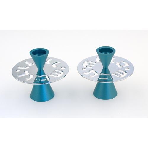 Shabbat Shalom Candle Holders With Modern Design