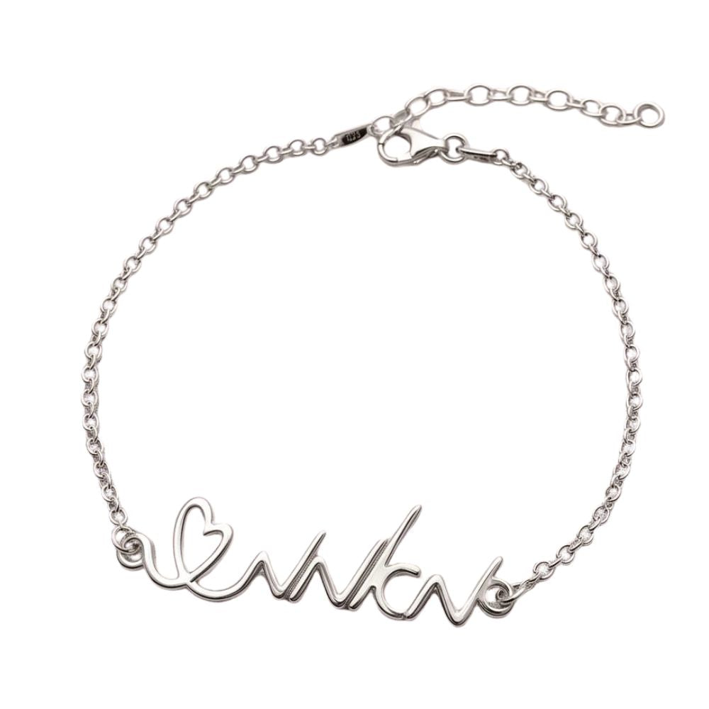 Personalized Sterling Silver Name Bracelet – Custom Script Name