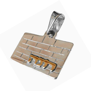 Silver and Gold Kotel Hebrew Name Pendant - Large