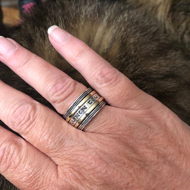 Silver and Gold Ana Bekoach Spinner Ring