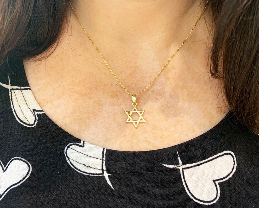 14k Yellow Gold Woven Star of David Pendant