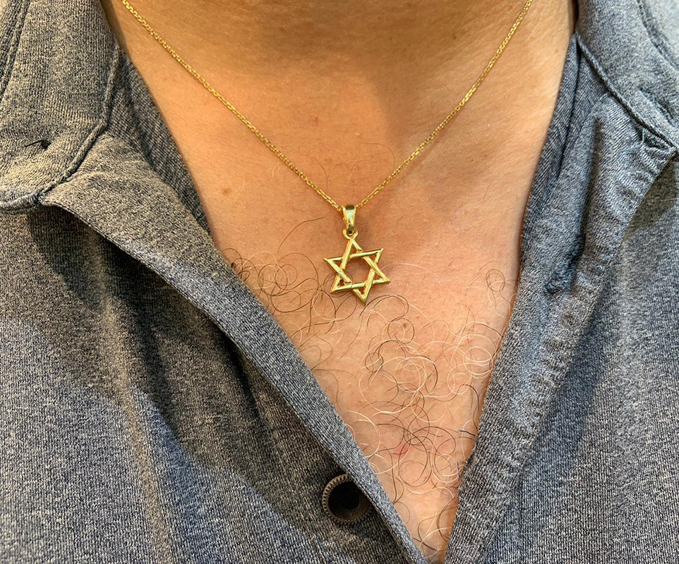 14k Yellow Gold Woven Star of David Pendant