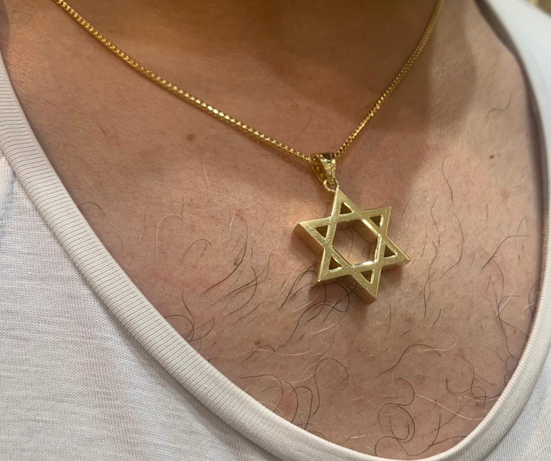 14k Gold Large Heavyweight Star of David Pendant
