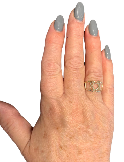 14K Gold Ring with Interwoven Star of David