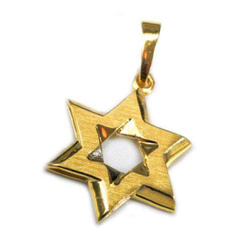 14k Gold Matte Star of David Pendant